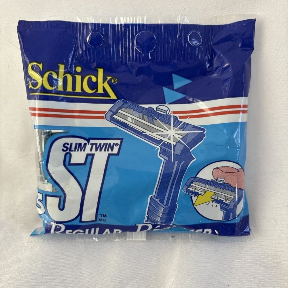 Schick Slim Twin Regular Razor Disposable Pack‎ Of 5 Shaver Vintage 1994 NEW